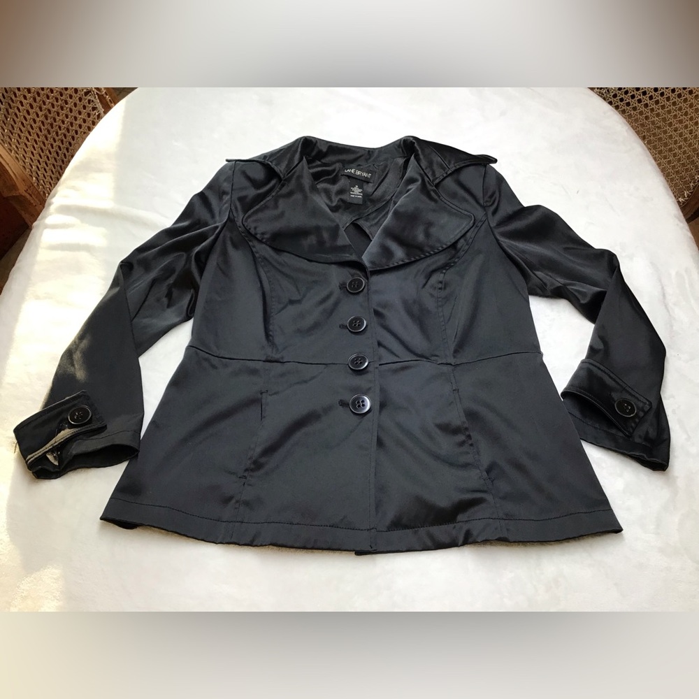 Lane Bryant Black Satin Blazer